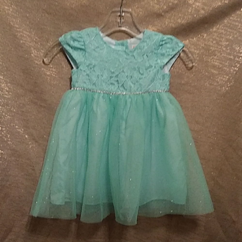 Girls Teal Dress Sparkly 3T